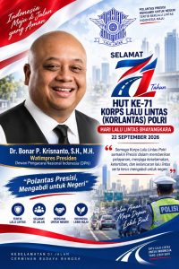 Dr. Bonar P. Krisnanto Sampaikan Ucapan HUT ke-71 Korps Lalu Lintas